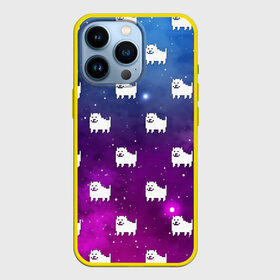 Чехол для iPhone 13 Pro с принтом UNDERTALE DOGS PATTERN SPACE ,  |  | asriel dreemurr | chara | dog | frisk | galaxy | gaster blaster | heart | neon | sans | space | undertale | азриэль дримурр | андертейл | галактика | гастер | космос | меттатон | неон | санс | сердце | собака | фриск | чара