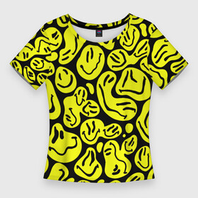 Женская футболка 3D Slim с принтом The Смайлики ,  |  | Тематика изображения на принте: smile | паттерн | смайлики | улыбайся | улыбка