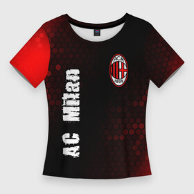 Женская футболка 3D Slim с принтом AC MILAN  AC Milan + Графика ,  |  | ac | ac milan | acm | football | logo | milan | sport | клуб | лого | логотип | логотипы | милан | символ | символы | соты | спорт | форма | футбол | футбольная | футбольный