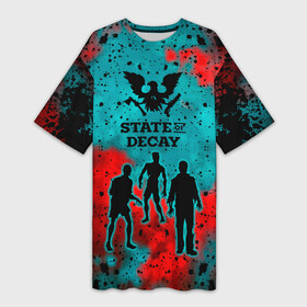 Платье-футболка 3D с принтом State of Decay  Zombie apocalypse ,  |  | state of decay | zombie apocalypse | загнивающий штат | зомби апокалипсис | состояние распада | стейт оф дикей