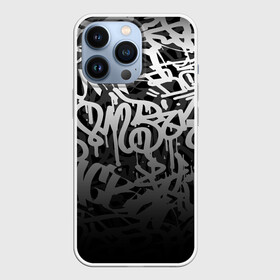 Чехол для iPhone 13 Pro с принтом GRAFFITI WHITE TAGS   ГРАФФИТИ ,  |  | gradient | graffiti | tags | градиент | граффити | каллиграфия | надписи | теги | тегинг | узор