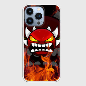 Чехол для iPhone 13 Pro с принтом GEOMETRY DASH DEMON FIRE SMILE ,  |  | 2d | arcade | demon | fire | flame | game | geometry dash | levels | meltdown | rage | robtop | smile | аркада | геометрический тире | демон | огненный демон | огонь | пламя | раннер | смайлы | уровни | эмоции | ярость