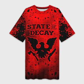 Платье-футболка 3D с принтом State of Decay  Зомби Апокалипсис ,  |  | state of decay | zombie apocalypse | загнивающий штат | зомби апокалипсис | состояние распада | стейт оф дикей