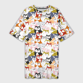 Платье-футболка 3D с принтом Мультяшные Лисята ,  |  | animal | firefox | fox | mozilla | orange | predator | wild animals | алиса | воровка | дикие животные | животное | зверь | колобок | кума | лиса | лисица | лисичка | мозилла | оранжевый | рыжая | фаерфокс | фокс | хитрюга | хищник