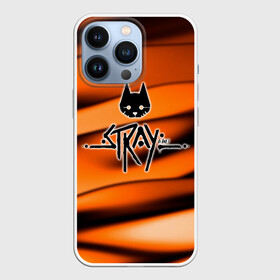 Чехол для iPhone 13 Pro с принтом Stray   Логотип ,  |  | stray | блуждающий кот | бродить | игра про кота | потерявшийся кот | стрей | стрэй