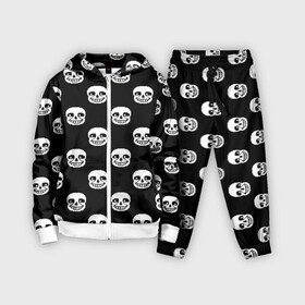 Детский костюм 3D с принтом UNDERTALE SANS SKULL FACE PATTERN | УЗОР ,  |  | asriel dreemurr | chara | frisk | gaster blaster | heart | sans | undertale | азриэль дримурр | андертейл | гастер | меттатон | санс | сердце | фриск | чара