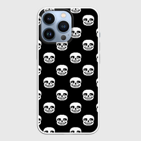 Чехол для iPhone 13 Pro с принтом UNDERTALE SANS SKULL FACE PATTERN | УЗОР ,  |  | asriel dreemurr | chara | frisk | gaster blaster | heart | sans | undertale | азриэль дримурр | андертейл | гастер | меттатон | санс | сердце | фриск | чара