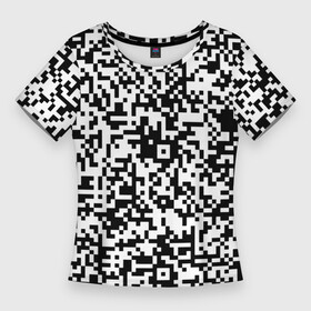 Женская футболка 3D Slim с принтом Стиль QR код ,  |  | qr code | qr код | ковид | ковид 19 | код | коронавирус | кр код | пандемия | прикол