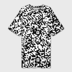 Платье-футболка 3D с принтом Стиль QR код ,  |  | qr code | qr код | ковид | ковид 19 | код | коронавирус | кр код | пандемия | прикол