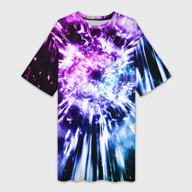Платье-футболка 3D с принтом НЕОНОВЫЙ ВЗРЫВ  NEON BURST ,  |  | burst | explosion | neon | абстракция | взрыв | кислотный | краски | неон | неоноавый