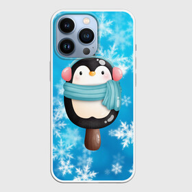 Чехол для iPhone 13 Pro с принтом Пингвин   эскимо. Новый год ,  |  | Тематика изображения на принте: зима | мороженое | новый год | рождество | эскимо