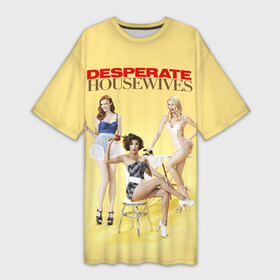 Платье-футболка 3D с принтом Desperate Housewives  sexy ,  |  | beautiful | desperate housewives | eva longoria | girlfriends | iconic | tv series | women | ева лонгория | женщины | красивые | культовый | марсия кросс | николетт шеридан | отчаянные домохозяйки | подруги | 