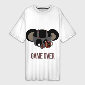 Платье-футболка 3D с принтом GAME MOUS STOP ,  |  | game mous stop | game over | mouse | конец игры | мышь