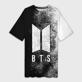 Платье-футболка 3D с принтом BTS  ЧБ ,  |  | bts | j pop | jhope | jimin | jin | jungkook | korea | kpop | music | nct | pop | pop idols | suga | v | айдолы | бтс | в топе | идолы | к поп | корейская музыка | корея | музыка | нст | подарок | подруге | поп | попса | треки | чимин