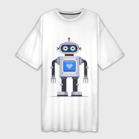 Платье-футболка 3D с принтом игрушечный милый робот с экраном ,  |  | валентин | глаза | графический | гуманоид | детка | детский | железо | за работой | здоровье | игрушка | изолированный | инновации | инте | искусственный | контролировать | люблю | механический