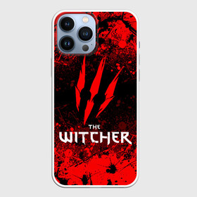 Чехол для iPhone 13 Pro Max с принтом The Witcher Брызги крови. ,  |  | geralt | the witcher | the witcher wild hunt | witcher | ведьмак | ведьмак 3 | геральт | сериал