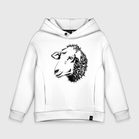 Детское худи Oversize хлопок с принтом Black and White Sheep , френч-терри — 70% хлопок, 30% полиэстер. Мягкий теплый начес внутри —100% хлопок | боковые карманы, эластичные манжеты и нижняя кромка, капюшон на магнитной кнопке | animal | sheep | голова | животное | овечка | шерсть