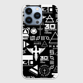 Чехол для iPhone 13 Pro с принтом 30 Seconds to Mars: Паттерн логотипов. ,  |  | 30 seconds to mars | 30 секунд до марса | джаред лето | музыка | рок