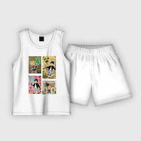 Детская пижама с шортами хлопок с принтом ALEC (collage II) ,  |  | Тематика изображения на принте: alecmonopoly | art | colors | dollar | donald | millioner | rich | richie rich