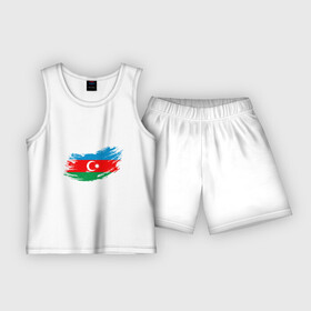 Детская пижама с шортами хлопок с принтом Флаг  Азербайджан ,  |  | europe | odlar yurdu | ussr | азер | азербайджан | азербайджанец | азия | баку | горы | европа | закавказье | кавказ | карта | каспийское море | республика | ссср | страна огней | турист | флаг