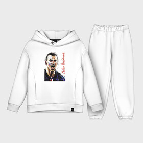 Детский костюм хлопок Oversize с принтом Zlatan Ibrahimovich   striker, Milan ,  |  | Тематика изображения на принте: football | forward | legend | milan | star | striker | zlatan ibrahimovich | звезда | златан ибрагимович | легенда | милан | нападающий | форвард | футбол