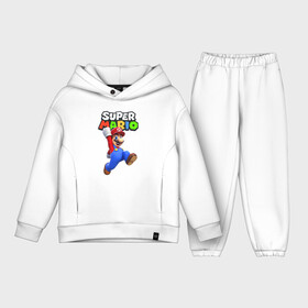 Детский костюм хлопок Oversize с принтом Nintendo Mario ,  |  | jeans | mario | nintendo | plumber | red cap | super mario | switch | видео игра | водопроводчик | игра | красная кепка | марио | нинтендо | свитч | супер марио