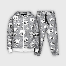 Детский костюм 3D с принтом Skulls  bones ,  |  | 1 | bone | bones | crown | funny | heart | skull | skulls | smile | королевский | корона | кости | кость | сердце | смешной | смешные | улыбка | череп | черепа