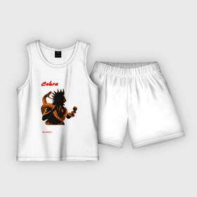 Детская пижама с шортами хлопок с принтом Cobra Kai Art ,  |  | cobra kai | cobrakai | netflix | no mercy | боевые исскуства | карате | кобра | кобра каи | кобра кай | кобракаи | кобракай | нетфликс