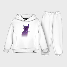 Детский костюм хлопок Oversize с принтом Sweet Kitty ,  |  | Тематика изображения на принте: cat | kitten | kitty | sweet | космос | кот | кошка