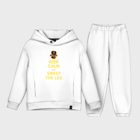 Детский костюм хлопок Oversize с принтом Cobra Kai   Keep calm and sweep the leg ,  |  | american | cobra kai | emblem | karate | keep calm and sweep the leg | logo | martial arts | royal slogan | snake | television series | американский | боевые искусства | змея | карате | кобра кай | королевский девиз | логотип | телесериал | 