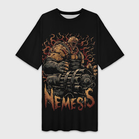 Платье-футболка 3D с принтом Nemesis арт ,  |  | game | games | re | resident evil | игра | игры | немизис | обитель зла | резедент эвил | реседент ивел