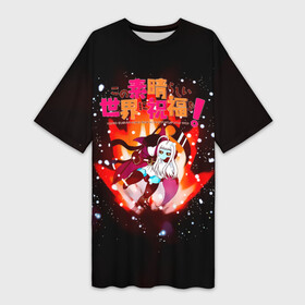 Платье-футболка 3D с принтом KonoSuba  Мегумин ,  |  | anime | kono subarashii | konosuba | manga | megumin | аниме | бесполезный маг | да будет благословенен | коно субарасий | коносуба | лолимин | манга | мегумин | микромин | сильней | сумасшедшая малявка