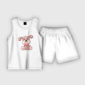 Детская пижама с шортами хлопок с принтом Добрый песик ,  |  | Тематика изображения на принте: пес | песик | псина | собака | собачка