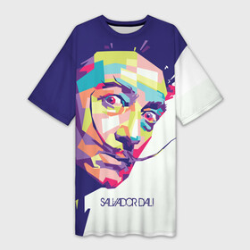 Платье-футболка 3D с принтом Salvador Dali  pop art ,  |  | art | artist | crazy look | painting | portrait | salvador dali | surrealist | vertical mustache | вертикальные усы | живопись | искусство | портрет | сальвадор дали | сумасшедший взгляд | сюрреалист | художник