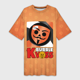 Платье-футболка 3D с принтом Bubble kvass ,  |  | бабл квас | бабл старс | бравл квас | бравл старс | игры | пародия