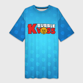 Платье-футболка 3D с принтом Bubble kvass logo ,  |  | бабл квас | бабл старс | бравл квас | бравл старс | игры | пародия