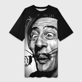 Платье-футболка 3D с принтом Salvador Dali  grimace ,  |  | art | artist | autograph | crazy look | grimace | painting | portrait | salvador dali | surrealist | vertical mustache | автограф | вертикальные усы | гримаса | живопись | искусство | портрет | сальвадор дали | сумасшедший взгляд | сюрреалист | 