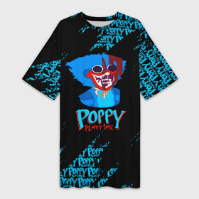 Платье-футболка 3D с принтом POPPY PLAYTIME. ,  |  | huggy wuggy | poppy playtime | игра | кукла | монстр | плэйтайм | поппи плейтайм | хагги вагги | хоррор