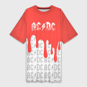 Платье-футболка 3D с принтом ac dc : rock ,  |  | ac dc | acdc | acdc live | back in black | epic | hard rock | hells bells | highway to hell | metallica | rock | shoot to thrill | thunderstruck | you shook me all night long