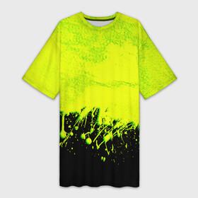 Платье-футболка 3D с принтом НЕОНОВЫЕ БРЫЗГИ КРАСКИ ,  |  | neon | брызги | брызги красок | краска | неон | неоновые | неоновый зеленый | подтеки | радиация | салатовый | текстура | яркий