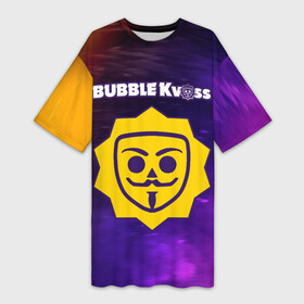 Платье-футболка 3D с принтом BUBBLE KVASS  Яркий ,  |  | brawl | bubble | game | games | kvas | logo | meme | memes | stars | бабл | бравл | игра | игры | квас | лого | логотип | мем | мемы | огонь | пламя | символ | старс