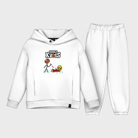 Детский костюм хлопок Oversize с принтом БАБЛ КВАС | BUBBLE KVASS GAME ,  |  | brawl stars | game | бабл квас | баблквас | бравл старс | игра | мем
