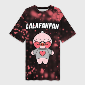Платье-футболка 3D с принтом LALAFANFAN  СЕРДЕЧКО + Частицы ,  |  | duck | fanfan | lala | lalafanfan | игрушка | корейская | лала | лалафанфан | малыш | милота | мягкая | плюшевая | сердечко | утенок | утка | уточка | фанфан | частицы