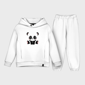Детский костюм хлопок Oversize с принтом Няшная Панда 2022 ,  |  | арт | вектор | индивидуальная | милая | мишка | панда | прелесть | пуська | пушистик | шерсть