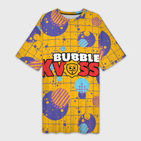 Платье-футболка 3D с принтом Bubble kvass с узором ,  |  | анонимус | бабл квас | игра