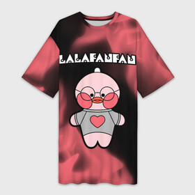 Платье-футболка 3D с принтом LALAFANFAN  СЕРДЕЧКО  Огонь ,  |  | duck | fanfan | lala | lalafanfan | игрушка | корейская | лала | лалафанфан | малыш | милота | мягкая | огонь | пламя | плюшевая | сердечко | утенок | утка | уточка | фанфан