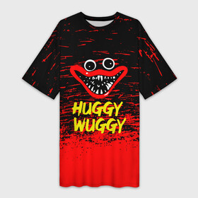 Платье-футболка 3D с принтом Poppy Playtime хагги вагги хоррор. ,  |  | huggy wuggy | poppy playtime | игра | кукла | монстр | плэйтайм | поппи плейтайм | хагги вагги | хоррор