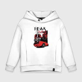 Детское худи Oversize хлопок с принтом Fear this , френч-терри — 70% хлопок, 30% полиэстер. Мягкий теплый начес внутри —100% хлопок | боковые карманы, эластичные манжеты и нижняя кромка, капюшон на магнитной кнопке | Тематика изображения на принте: car | city | hype | street | автомобиль | город | улица | хайп