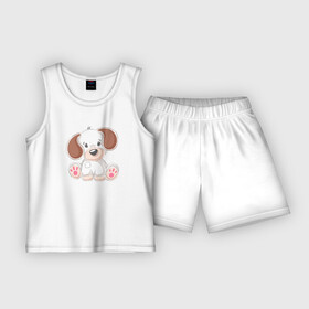 Детская пижама с шортами хлопок с принтом Маленькая собачка ,  |  | Тематика изображения на принте: пес | песик | собака | собачка | щенок