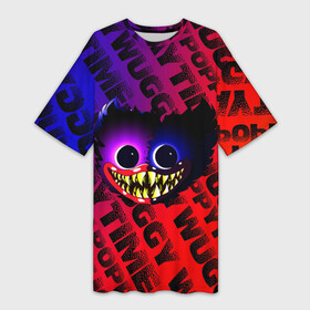 Платье-футболка 3D с принтом Хаги Ваги Топ ,  |  | huggy monster run | wuggy | жесть | зубы | игра | ночь | хоррор